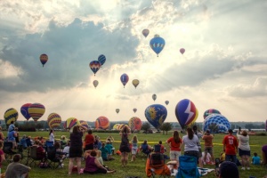 hot air balloon, festival, sunset, landscape, hdr, photography, angela b. pan, abpan, colors, clouds,balloon festival, ohio, middletown, cincinnati, dayton