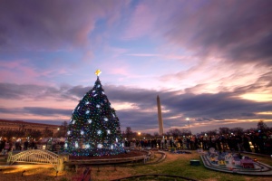 national christmas tree, washington dc, hdr, sunset, landscape, washington monument, train, angela b. pan, abpan