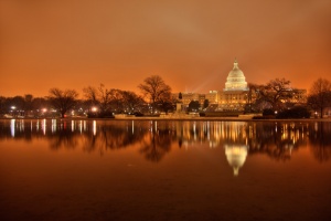 capitol, night, snow, red, reflection, night, hdr, lanscape, angela b. pan, abpan