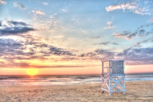 life guard stand, virginia beach, sunrise, landscape, hdr, photography, photo, angela b. pan, abpan, travel, tranquil