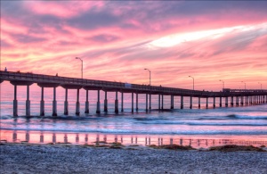 ocean beach, california, ca, cali, hdr, photography, photo, travel, sunset, surfers, boardwalk, bridge,