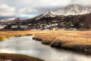 iceland, cottage, stream, mountains, south, landmannalaugar, goethermal pool, angela b. pan, abpan, hdr, photo, photography, travel
