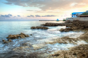 an hdr image of a sunrise in cozumel, Mexico